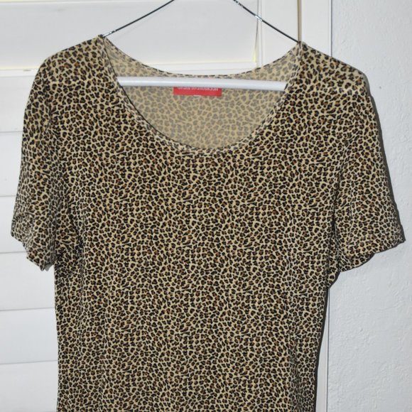 Alain Manoukian Tops - 3/$15🍁Leopard tee | XS VTG Wm
